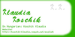 klaudia koschik business card